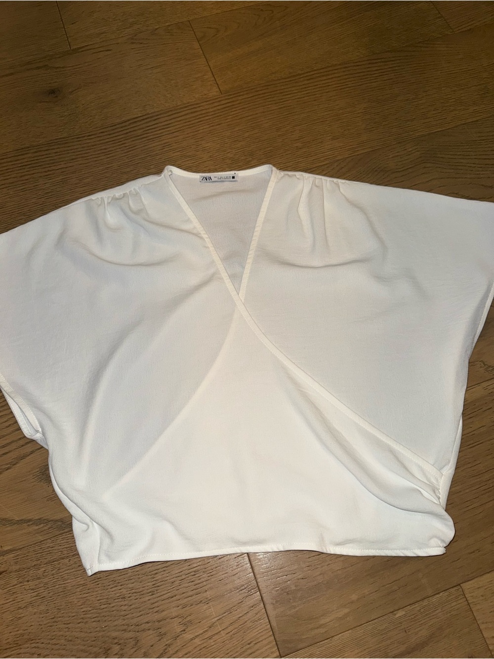 White wrap blouse
